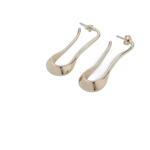 Short Curve-Edge Drop Earrings