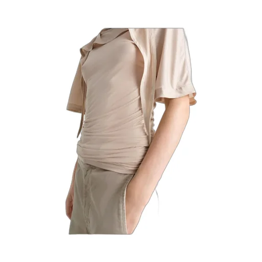 Short Sleeve Scarf Blouse
