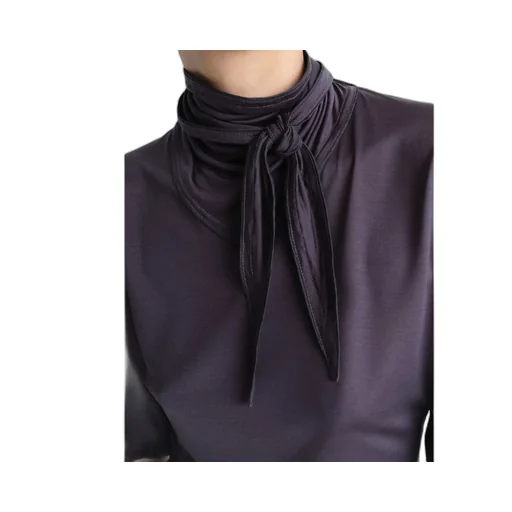 Short Sleeved Scarf Detailed Blouse