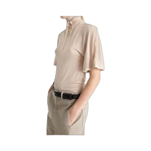 Short Sleeve Scarf Blouse