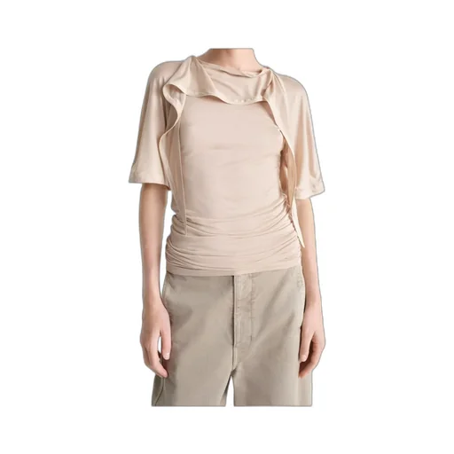 Short Sleeve Scarf Blouse