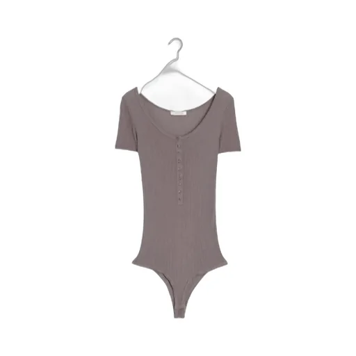Buttoned Rib Bodysuit