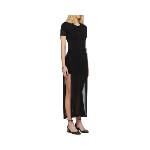 Round-Neck Side-Slit Maxi Dress