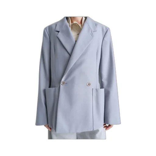 Long-Sleeved Double-Breasted Blazer
