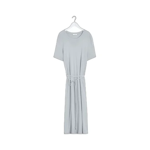 Belted Crewneck T-Shirt Dress