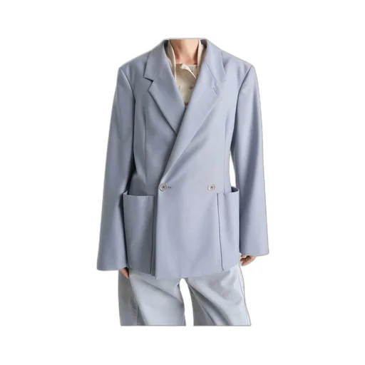 Long-Sleeved Double-Breasted Blazer
