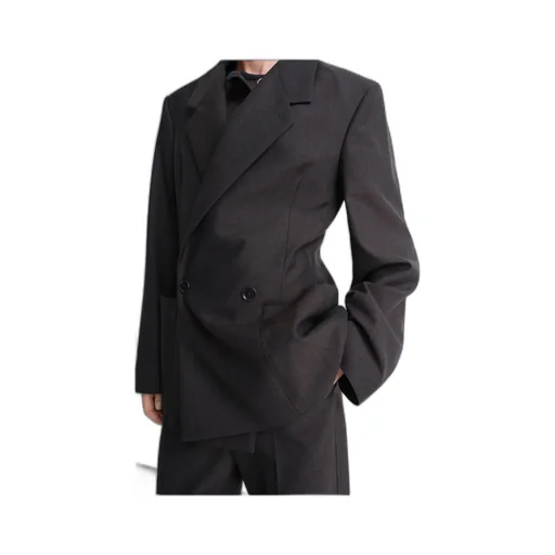 Long-Sleeved Double-Breasted Blazer