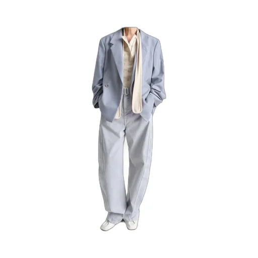 Long-Sleeved Double-Breasted Blazer