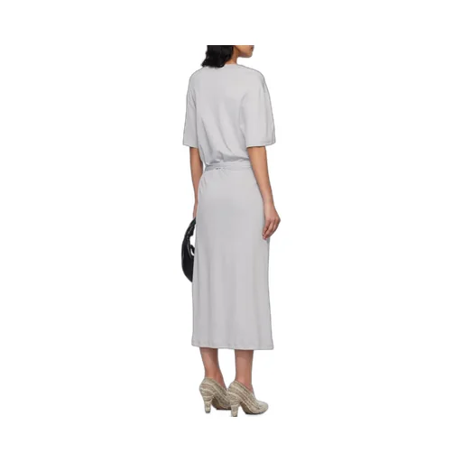 Belted Crewneck T-Shirt Dress