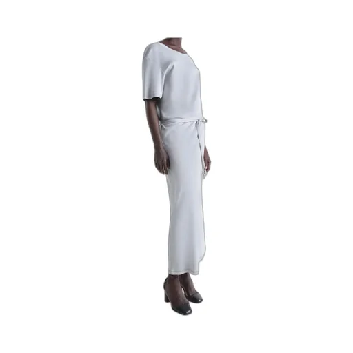 Belted Crewneck T-Shirt Dress
