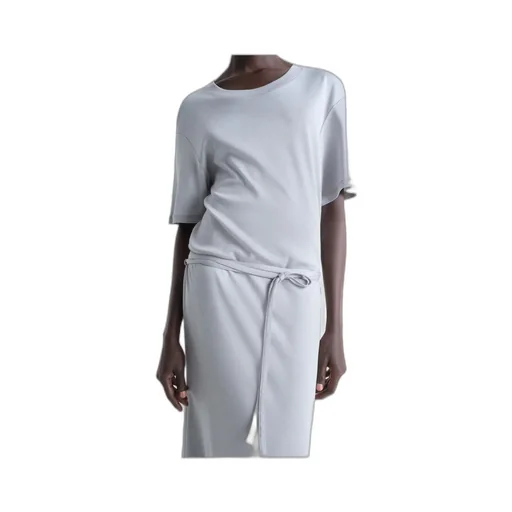 Belted Crewneck T-Shirt Dress