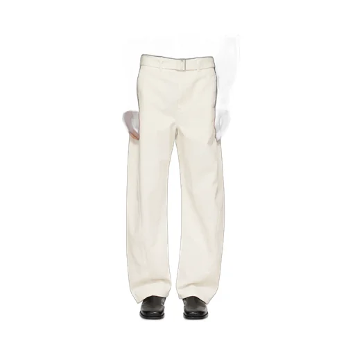 Twisted Belted Straight-Leg Trousers