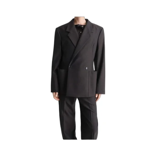 Long-Sleeved Double-Breasted Blazer