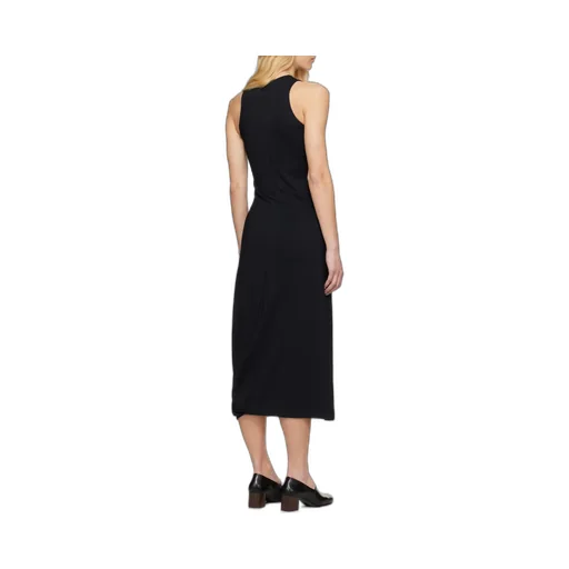 Twisted-Hem Sleeveless Midi Dress