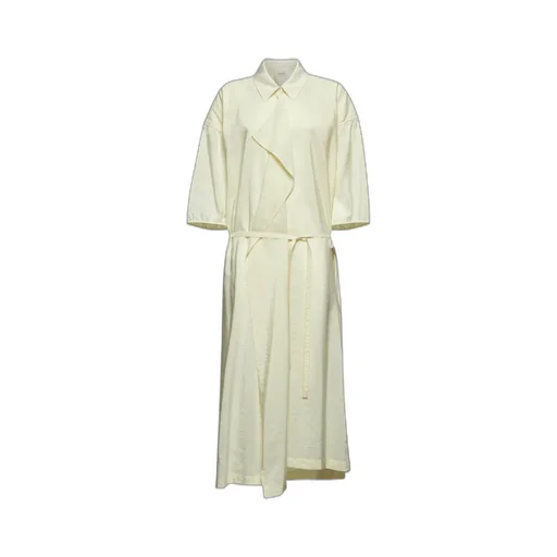 Gathered Asymmetric Midi Dress