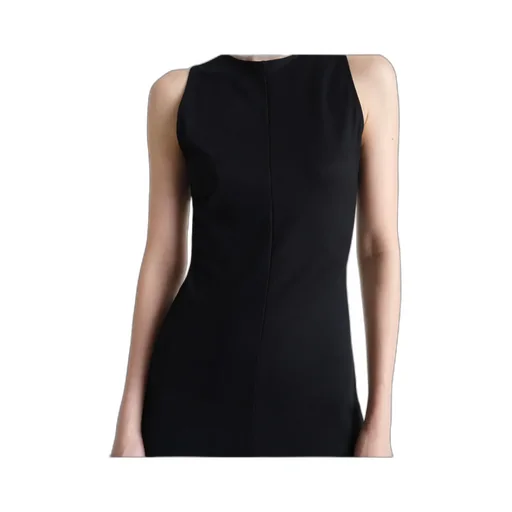 Twisted-Hem Sleeveless Midi Dress