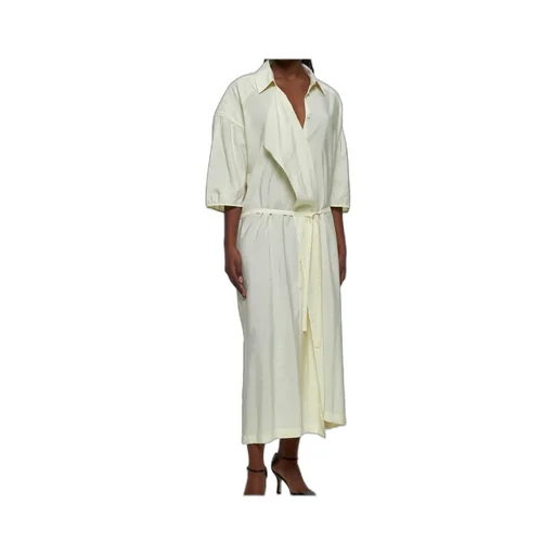 Gathered Asymmetric Midi Dress