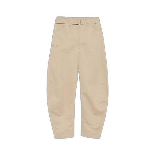 Belted Tapered Leg Trousers
