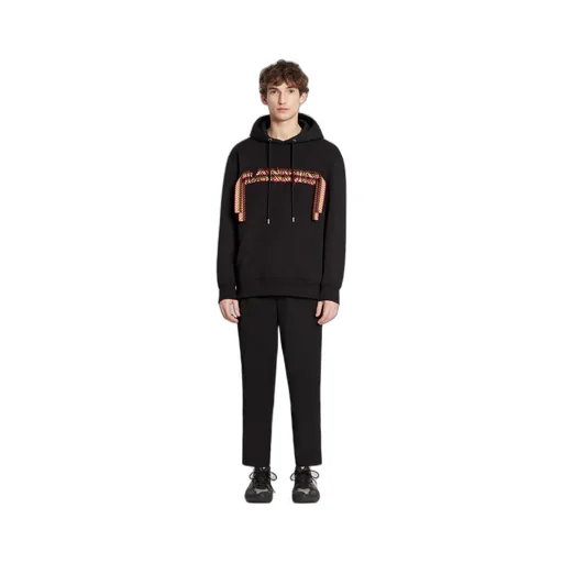 Logo Patch Drawstring Hoodie
