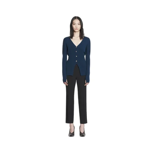 V-Neck Buttoned Long-Sleeved Cardigan