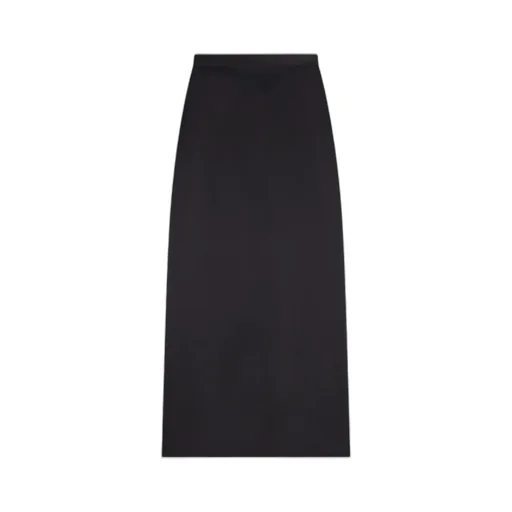 Satin Straight Hem Midi Skirt