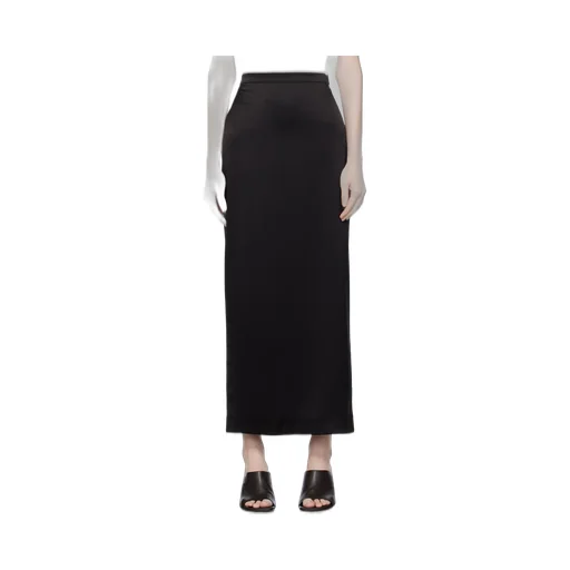 Satin Straight Hem Midi Skirt