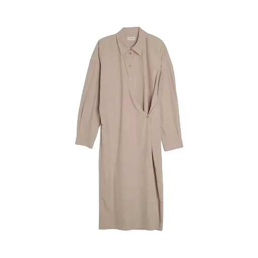 Wrap-Design Mid-Length Shirt Dress