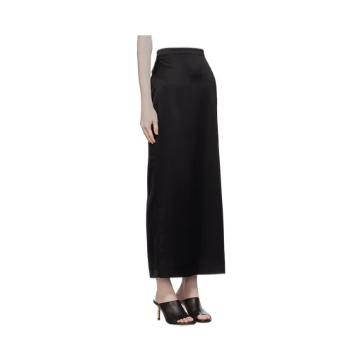 Satin Straight Hem Midi Skirt
