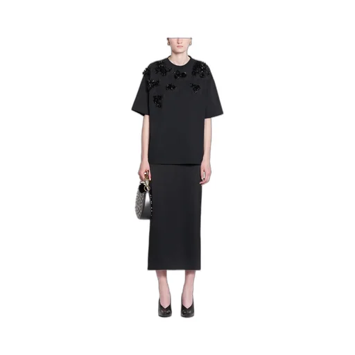 Satin Straight Hem Midi Skirt
