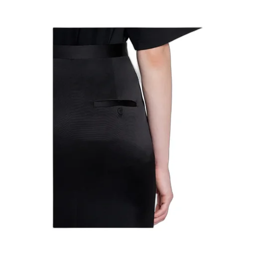 Satin Straight Hem Midi Skirt