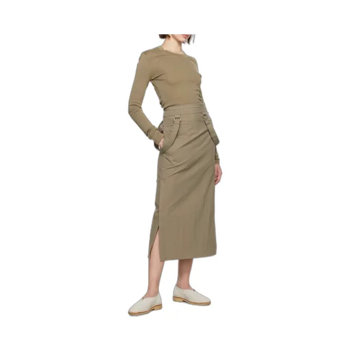 Mid-Length Skirt With Suspenders