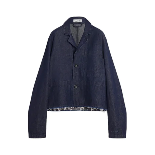 Distressed Button-Up Denim Jacket