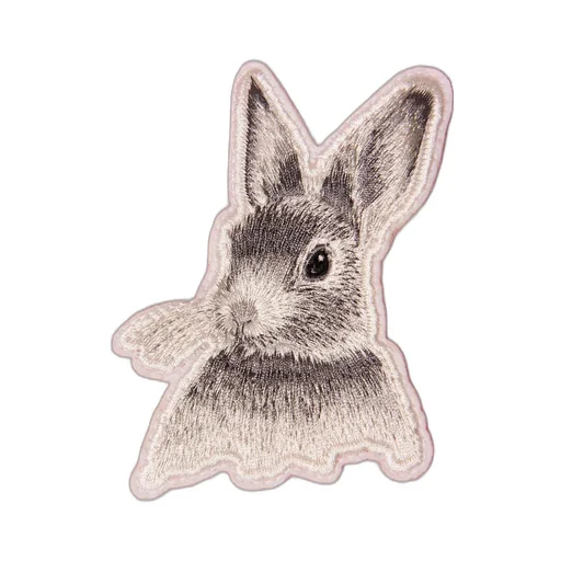 Rabbit-Embroidered Drawstring Hoodie