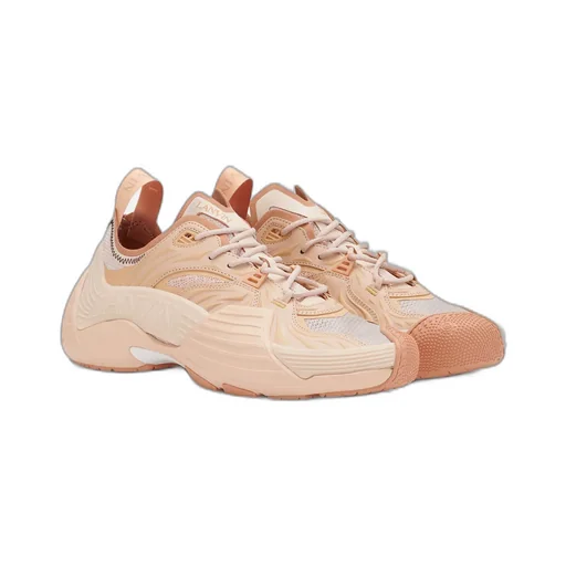 Rounded-Toe Laced Sneakers