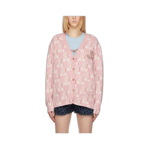 Monogram-Pattern Knitted Cardigan