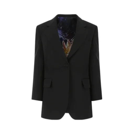 Single Breasted Cropped-Sleeve Blazer
