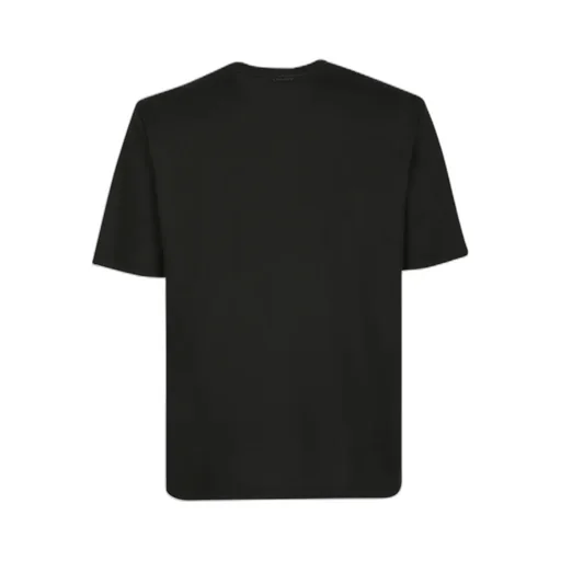 Striped Round Collar Logo Short-Sleeved T-Shirt