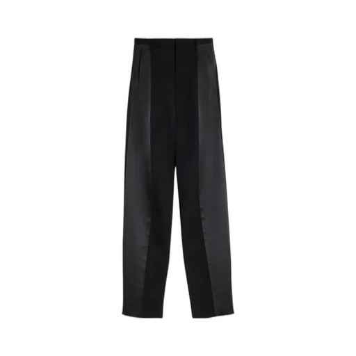 Straight-Leg Satin Panelled Trousers