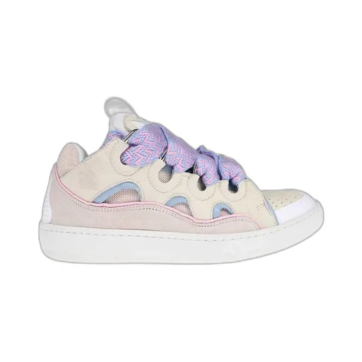 Curb Lace-Up Perforated Sneakers