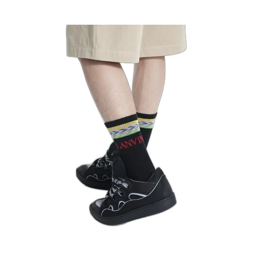 Logo-Knit Zigzag-Edge Socks