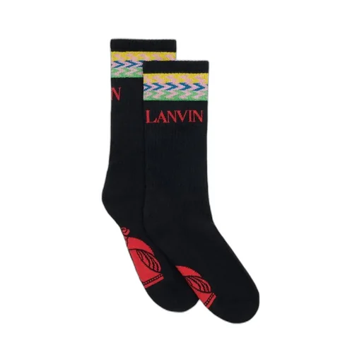 Logo-Knit Zigzag-Edge Socks