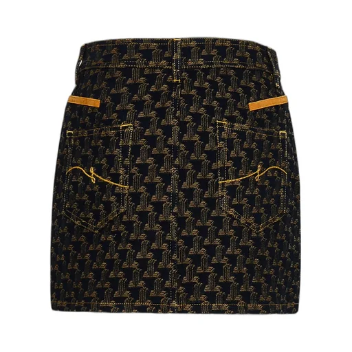 High Waist Logo Jacquard Mini Skirt