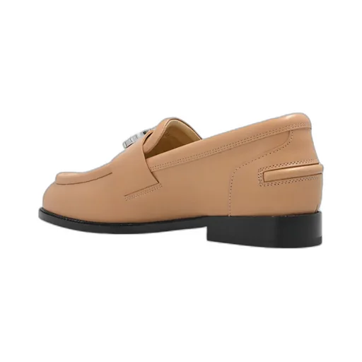 Logo Tag Round Toe Loafers