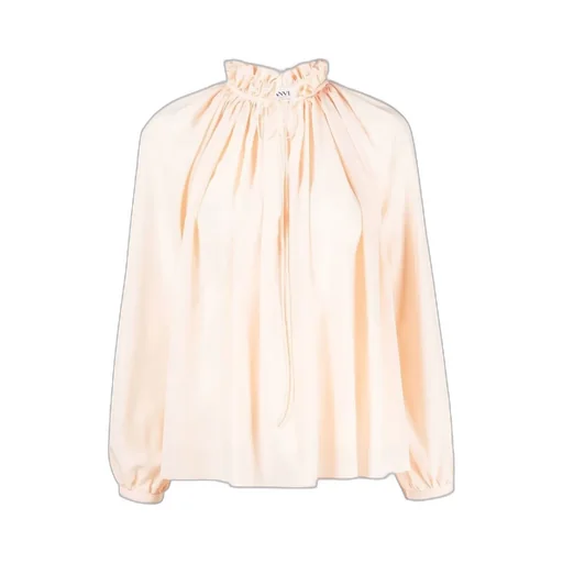 Pleated Long-Sleeved Blouse