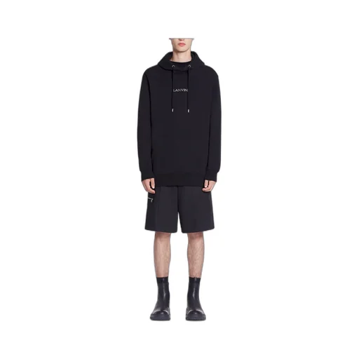 Logo Embroidered Drawstring Hoodie