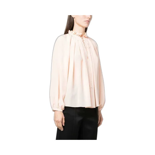 Pleated Long-Sleeved Blouse