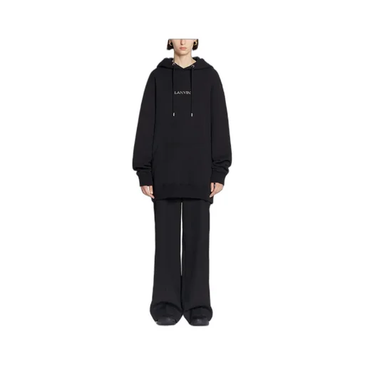 Logo Embroidered Drawstring Hoodie