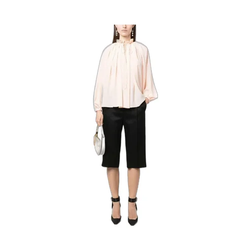 Pleated Long-Sleeved Blouse