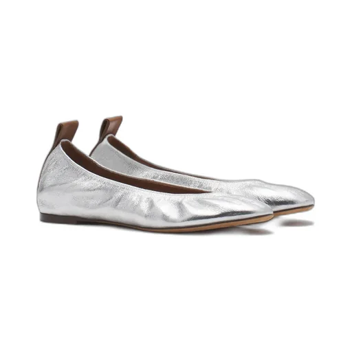 Ruched Detail Slip-On Ballerina Shoes