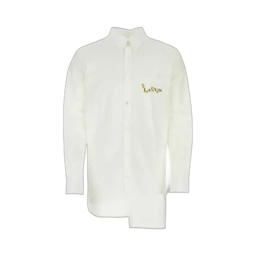 Buttoned Asymmetric Long-Sleeved Shirt